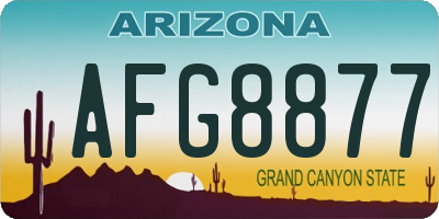 AZ license plate AFG8877