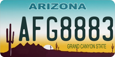 AZ license plate AFG8883