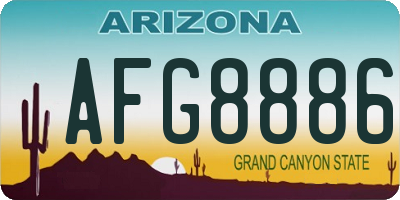 AZ license plate AFG8886