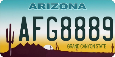 AZ license plate AFG8889