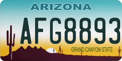 AZ license plate AFG8893