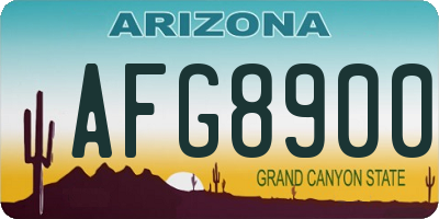 AZ license plate AFG8900