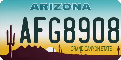AZ license plate AFG8908