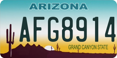 AZ license plate AFG8914