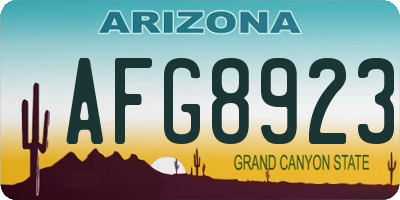 AZ license plate AFG8923