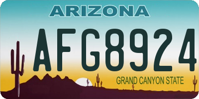 AZ license plate AFG8924