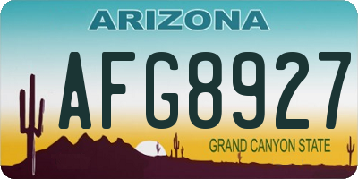 AZ license plate AFG8927