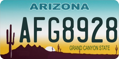 AZ license plate AFG8928