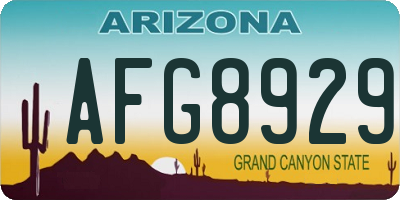 AZ license plate AFG8929