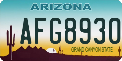 AZ license plate AFG8930