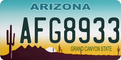 AZ license plate AFG8933
