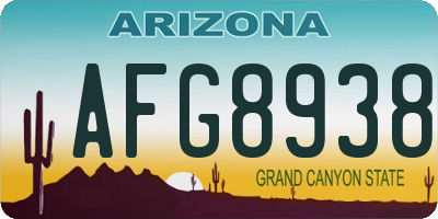 AZ license plate AFG8938
