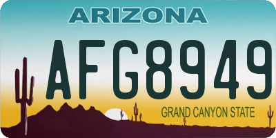 AZ license plate AFG8949