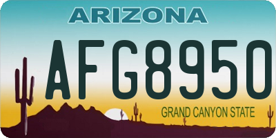 AZ license plate AFG8950