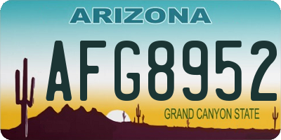 AZ license plate AFG8952