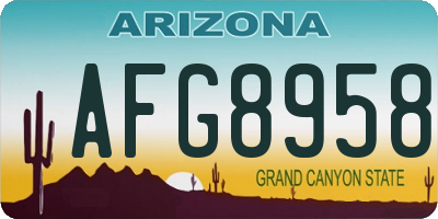 AZ license plate AFG8958
