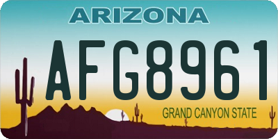 AZ license plate AFG8961