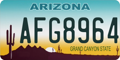 AZ license plate AFG8964