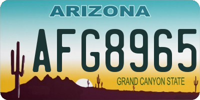AZ license plate AFG8965
