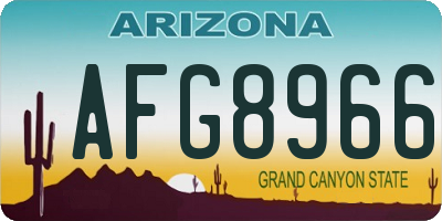 AZ license plate AFG8966
