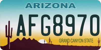 AZ license plate AFG8970