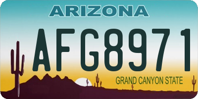 AZ license plate AFG8971
