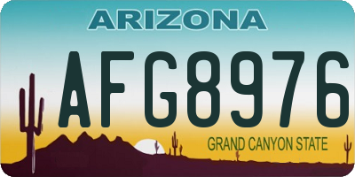 AZ license plate AFG8976