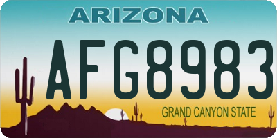 AZ license plate AFG8983