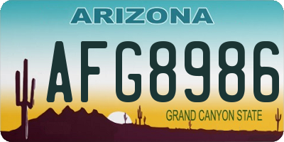 AZ license plate AFG8986