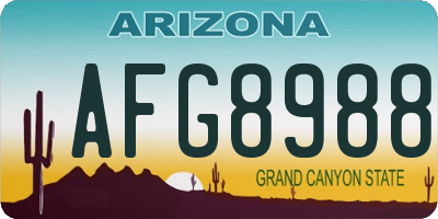 AZ license plate AFG8988