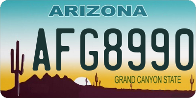 AZ license plate AFG8990