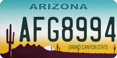 AZ license plate AFG8994