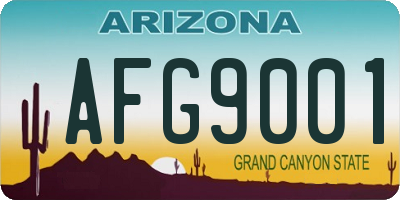AZ license plate AFG9001