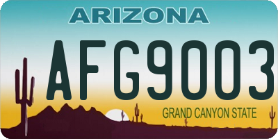 AZ license plate AFG9003