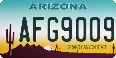 AZ license plate AFG9009