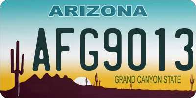 AZ license plate AFG9013