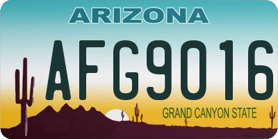 AZ license plate AFG9016