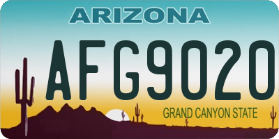 AZ license plate AFG9020