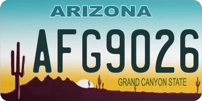 AZ license plate AFG9026