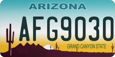 AZ license plate AFG9030