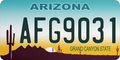 AZ license plate AFG9031