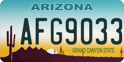 AZ license plate AFG9033