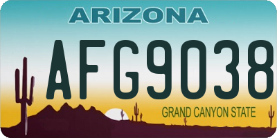 AZ license plate AFG9038