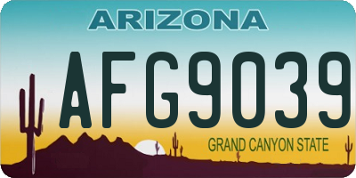 AZ license plate AFG9039