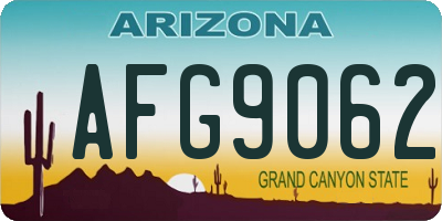 AZ license plate AFG9062
