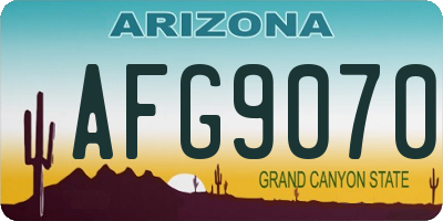 AZ license plate AFG9070