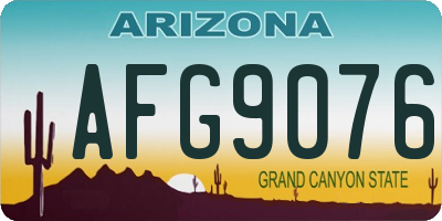 AZ license plate AFG9076