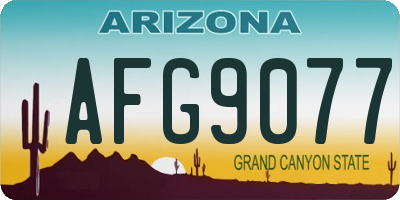 AZ license plate AFG9077