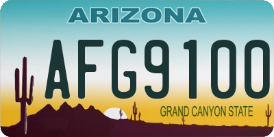 AZ license plate AFG9100