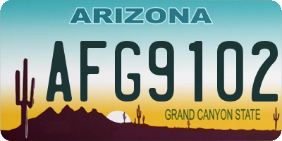 AZ license plate AFG9102